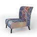 Designart "Sunset On Winter River Bridge Scenery" Upholstered Traditional Accent Chair and Arm Chair