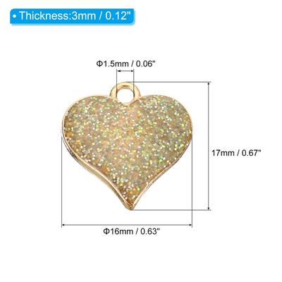 Enamel Pendants, 30 Pack Heart Shape Mini Pendant for Jewelry