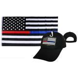 Wholesale Combo 3x5 USA Thin Blue Red Line American Flag Adjustable Hat Cap