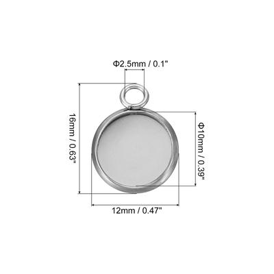 Pendant Trays, 30 Pack 316 Stainless Steel Round Bezel Base - Silver Tone