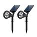 2 Pcs Solar Spotlights 4 LEDs Solar Landscape Waterproof RGB Light Lamp Ground Plug Lamp for Outdoor Lawn Patio