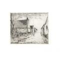 MAURICE VLAMINCK Boissy-les-Perches 15 x 19.75 Etching 1951 Impressionism Black White