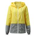 Women Autumn Raincoat Lightweight Waterproof Rain Jackets Hooded Windbreaker