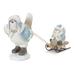 Set of 2 Bird with Sled Christmas Tabletop Figurines 11"