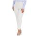 RYRJJ Women s Cropped Dress Pants with Pockets Business Office Casual Pleated High Waist Slim Fit Pencil Pants for Work Trousers(White L)