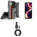 Accessories for Celero 5G+ (Plus) - Belt Holster Kickstand Rugged Case (Thin Red Line Flag) Screen Protectors 15W Fast Charging Type-C (USB-C) Power Adapter Car Charger (5.7 Foot)