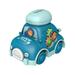 Godderr Kids Baby Toys Toddler Cartoon Gear Storage Inertia Toy Car 0-1Y Early Education Boy Girl Baby Toy Car-Blue