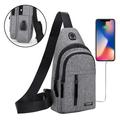 Sehao Sports Bag Men s Messenger Bag Shoulder Strap Bag Messenger Chest Bag With USB Hole and Headphone Hole Hiking Backpack Multipurpose Grey Sports & Outdoors Gift on Clearance