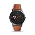 Men's Fossil Black/Brown Pierce College Raiders Minimalist Slim Light Brown Leather Watch