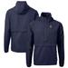 Men's Cutter & Buck Navy Auburn Tigers Alumni Logo Charter Eco Knit Recycled Anorak Half-Zip Jacket