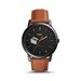 Men's Fossil Black/Brown Shawnee State Bears Minimalist Slim Light Brown Leather Watch