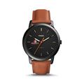 Men's Fossil Black/Brown Trinity Tigers Minimalist Slim Light Brown Leather Watch