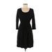 Ann Taylor Casual Dress - Sweater Dress: Black Solid Dresses - Women's Size 6 Petite