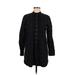 Zara Casual Dress - Shirtdress: Black Plaid Dresses - Women's Size Medium