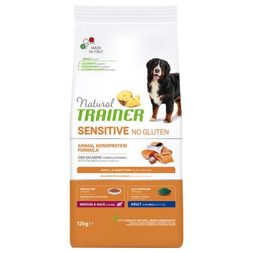 2 x 12 kg Natural Trainer Sensitive No Gluten Adult Med/Max Salmon Hundefutter trocken