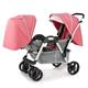 Double Infant Stroller,Twin Baby Pram Stroller Face to Face,Baby Stroller Twins-Cozy Compact Twin Stroller,Oversized Canopy,Double Seat Tandem Stroller with Tandem Seating (Color : Pink)