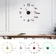 Mini horloge murale 3D auto-arina miroir acrylique autocollants salon quartz montre-bracelet