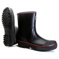 Foinledr Men's Wellington Boots, Half Height Rain Boots, Lined Rubber Boots, Men's Waterproof Rain Boots, Garden Boots, Breathable Wellington Boots, Black Red No Drawstrings, 10 UK