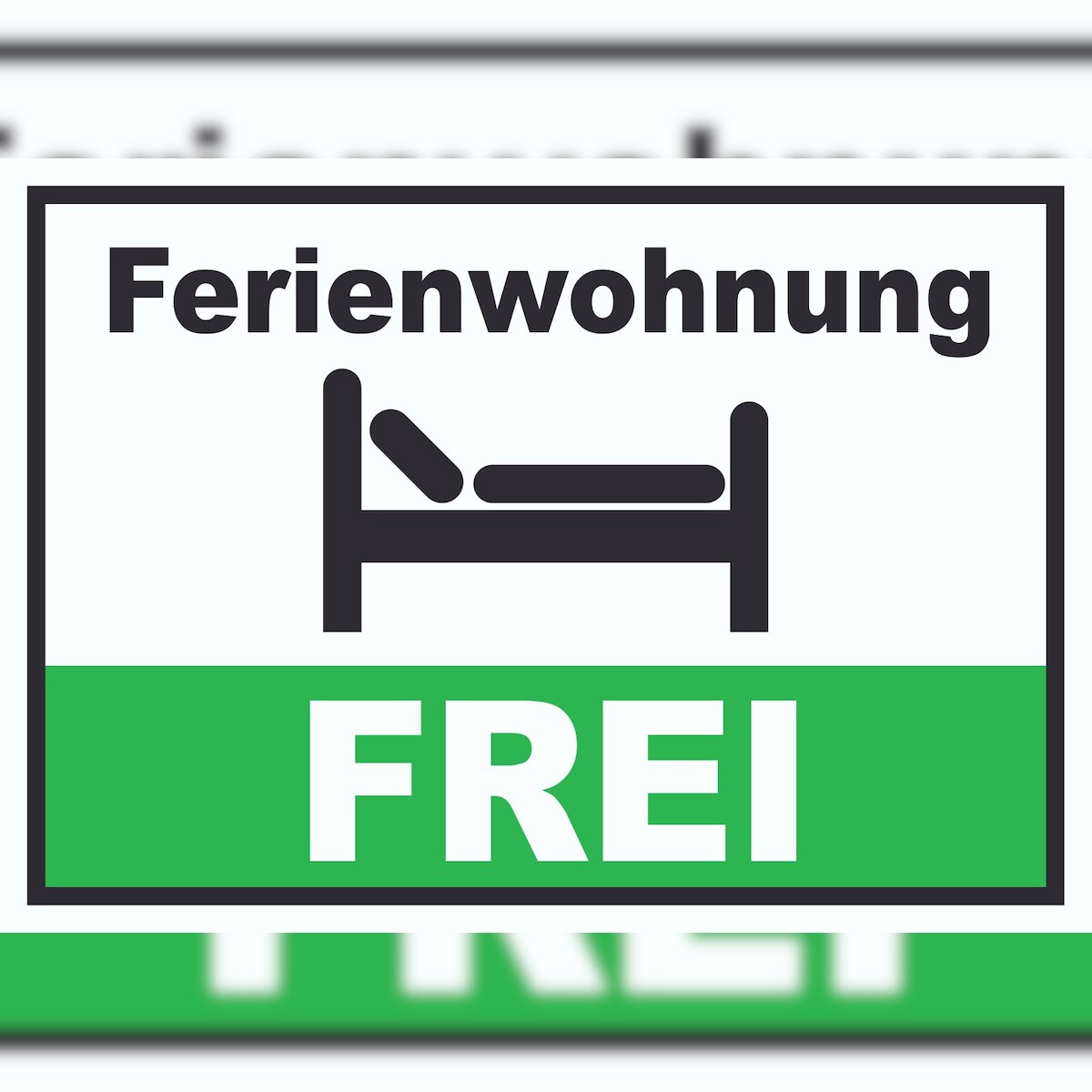 Ferienwohnung FREI Schild Pension Motel Hotel Zimmer Frei A2 (420x594mm) Image