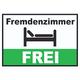 Fremdenzimmer FREI Schild Zimmer Frei Hotel Pension Motel A2 Rückseite selbstklebend