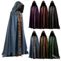 Manteau Everak à Capuche Gothique Vintage pour Homme et Femme Cape de Magicien Robe Viking