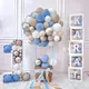 Ensemble de Ballons de la Série Rétro Bleue avec Boîtes Transparentes Décoration pour Mariage