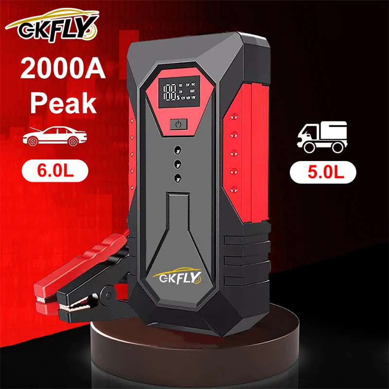 GKFLY démarreur de saut de voiture batterie externe Portable 3000A Booster de batterie de voiture 12V dispositif de démarrage de voiture pour essence Diesel 6.0L/5.0L