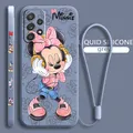 Coque de téléphone dessin animé Minnie rose avec UL coque Capa pour Samsung Galaxy A73 A54 A34 A53