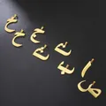 EUEAVAN-Pendentif lettre arabe pour collier breloque en acier inoxydable alphabet arabe bijoux de