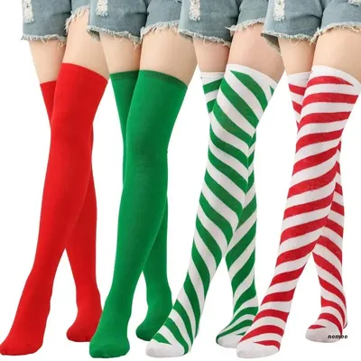 Chaussettes hautes rayées au dessus des genoux pour Cosplay accessoires de Costumes elfe pour fête
