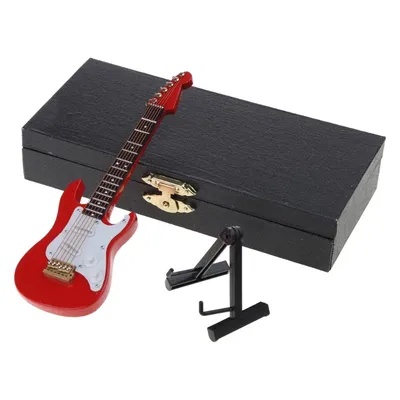 Guitare Miniature avec support et pour étui Mini Contra réplique Instrument de musique modèle de