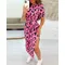 Robe décontractée sexy et élégante pour femmes, imprimé léopard, fente nouée, vêtements féminins,