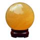 DECORN 2 inch (50mm) Healing Crystal Ball with Wood Stand for Decorative Ball - Natural Rock Stone Sphere Balls Mineral Specimens Divination or Feng Shui, and Fortune Telling Ball,Citrine