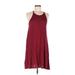 Alya Casual Dress - A-Line Scoop Neck Sleeveless: Burgundy Print Dresses - Women's Size Medium