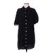 the good jane Casual Dress - Shift Collared Short sleeves: Black Print Dresses - Women's Size Medium