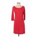 Banana Republic Casual Dress - Shift: Red Solid Dresses - Women's Size Small