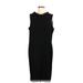 Chadwicks Casual Dress - Sheath Crew Neck Sleeveless: Black Print Dresses - Women's Size Medium