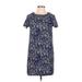 AX Paris Casual Dress - Shift: Blue Print Dresses - Women's Size 10