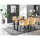 Furniture Box Kylo Brown Wood Effect Dining Table and 4 Mustard Pesaro Black Leg Chairs