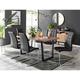 Furniture Box Kylo Brown Wood Effect Dining Table and 6 Black Murano Chairs