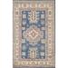 Blue Kazak Accent Rug Hand-Knotted Wool Carpet - 2'8" x 4'5"