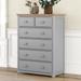 Rustic Natrual Wood 6-Drawer Chest Storage Cabinet for Bedroom,Grey