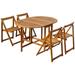 vidaXL 5 Piece Folding Patio Dining Set Solid Acacia Wood - 51.2" x 35.4" x 28.3"