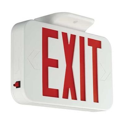 COMPASS CCRGRC LED Lighted Exit Sign,Wht,Plastic,7-1/5