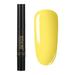 TUTUnaumb Lazy Nail Polish Gel Pen Solid Color Manicure Pen-shaped Nail Polish Light Gel Nail Polish Gel Pen 5ml Natural Color Jelly Nail Polish Gel for Nail Art Personal Care Makeup-Yellow