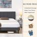 Platform Bed Frame with Fabric Upholstered Headboard, Sturdy Structure - Queen