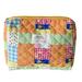 Korean Toiletry Case Quilted Cotton Travel Clutch Makeup Bag (Floral Plaid)