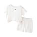 Efsteb Toddler Boy Clothes Sets Fashion Kids Toddler Infant Baby Boys Girls Outfits Set Round Neck Casual Short Sleeve Tops and Shorts Clothes Set White 2-3 Years