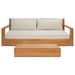 Safavieh Couture Kauai Teak 2 Person Outdoor Seating Group w/ Cushions Wood/Natural Hardwoods/Teak in Brown/White | Wayfair CPT1041A-CPT1042A