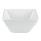 Libbey SL-111 4 1/2" Square Porcelain Bowl w/ 11 oz Capacity, Ultra Bright White, Slate